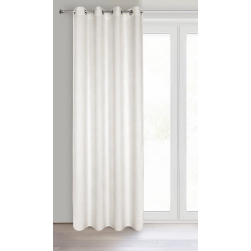 Záves 135x250 cm svetlobéžový szenilový na kovové krúžky ALETA