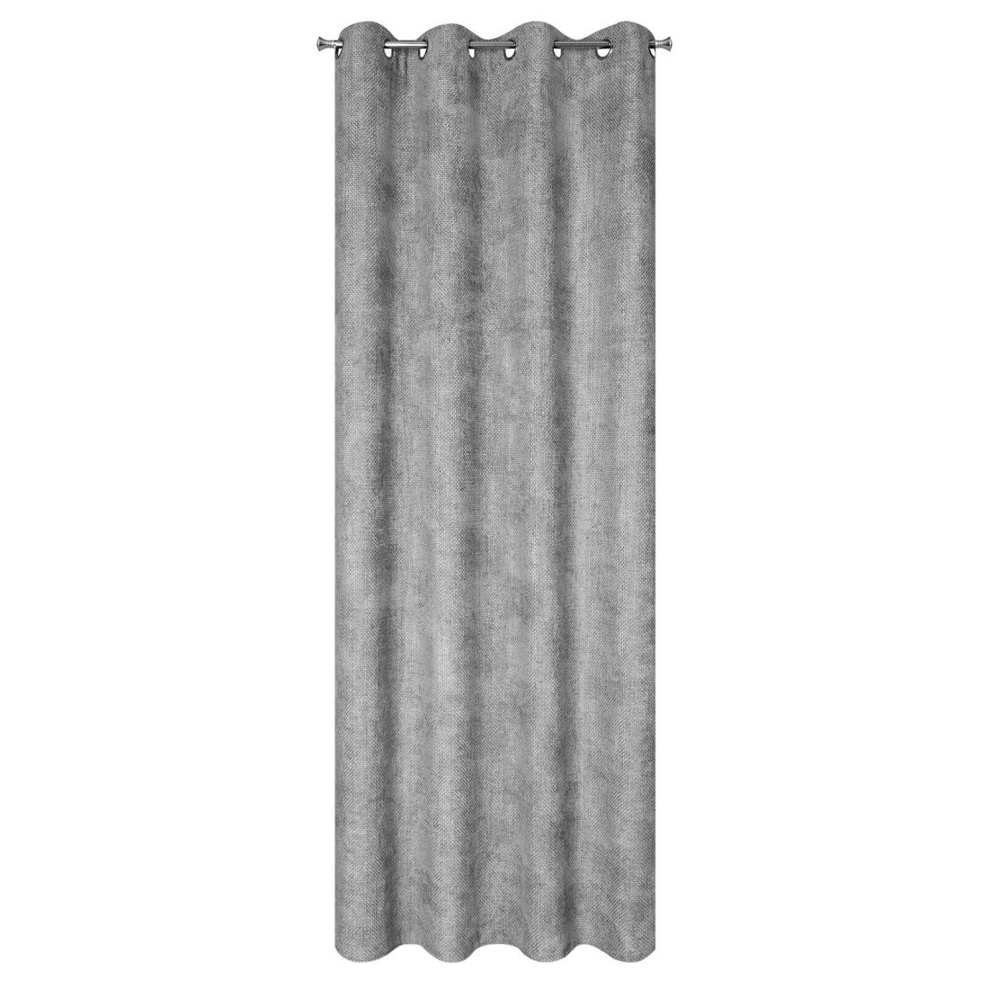 Záves 135x250 cm szenilový sivý na kovové krúžky ALETA