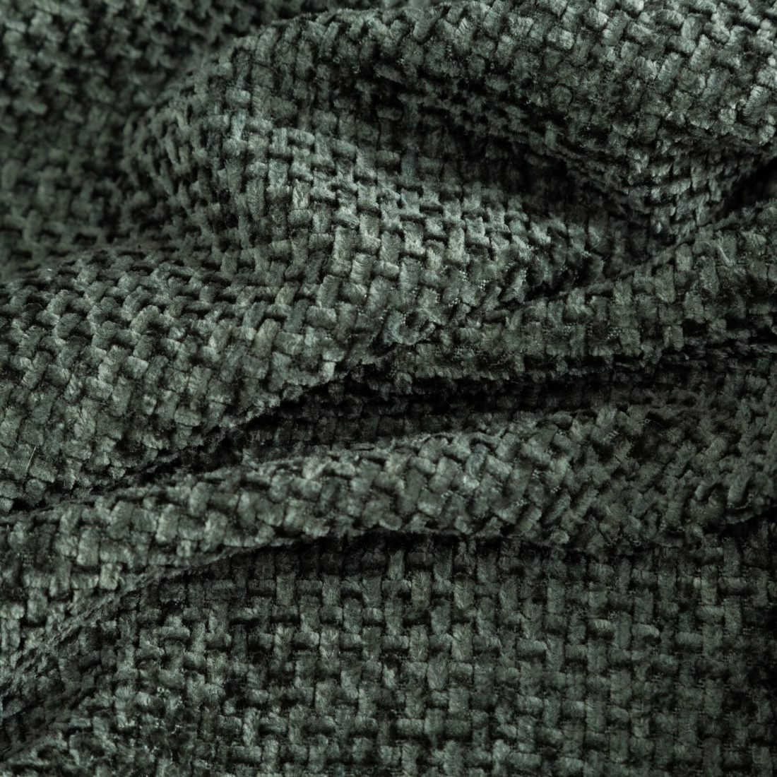 Záves 135x250 cm szenilový tmavozelený na kovové krúžky ALETA