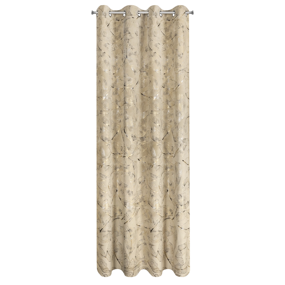 Záves 135x250 cm zamatový béžový šampanský na kovové krúžky ODETA