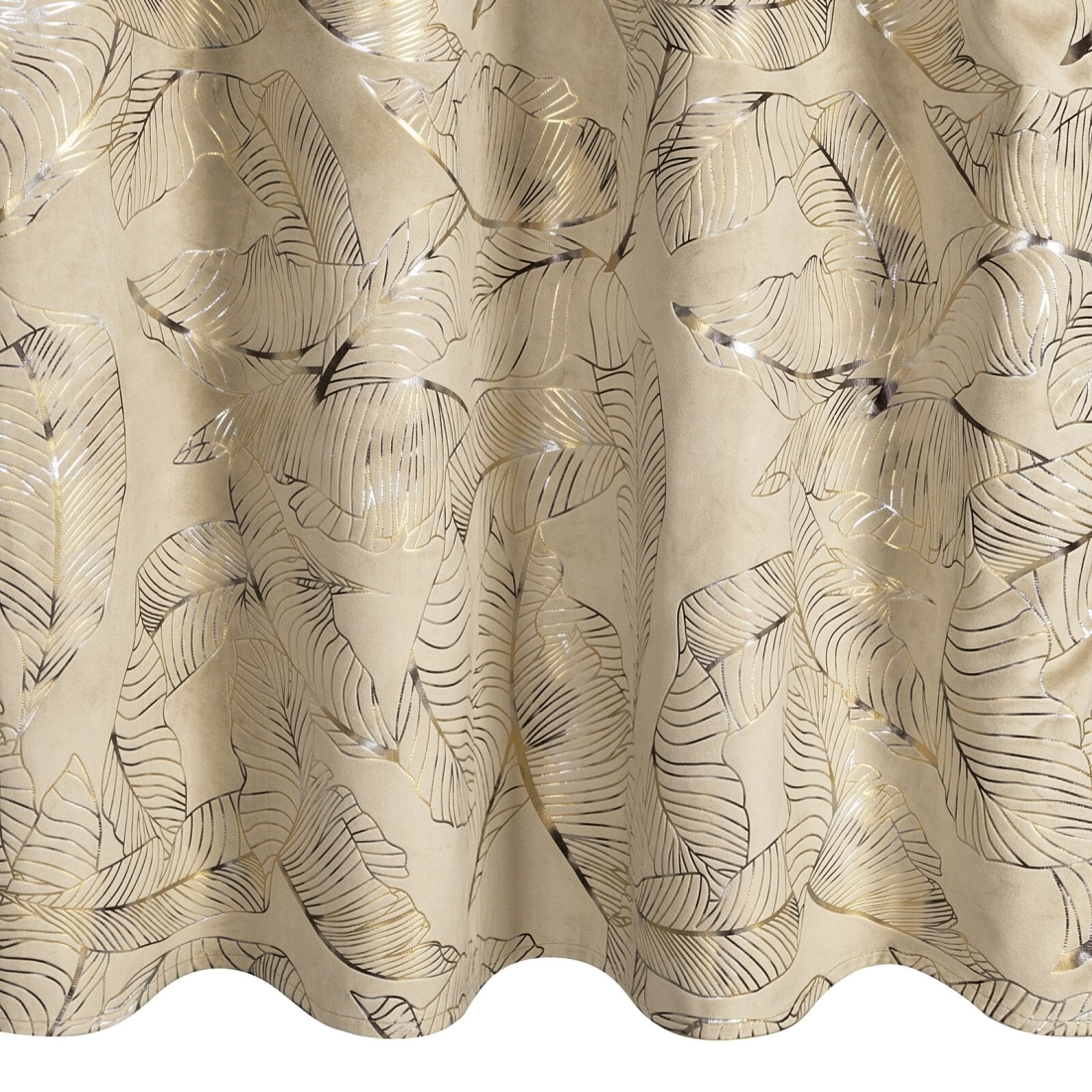 Záves 135x250 cm zamatový béžový šampanský na kovové krúžky ODETA