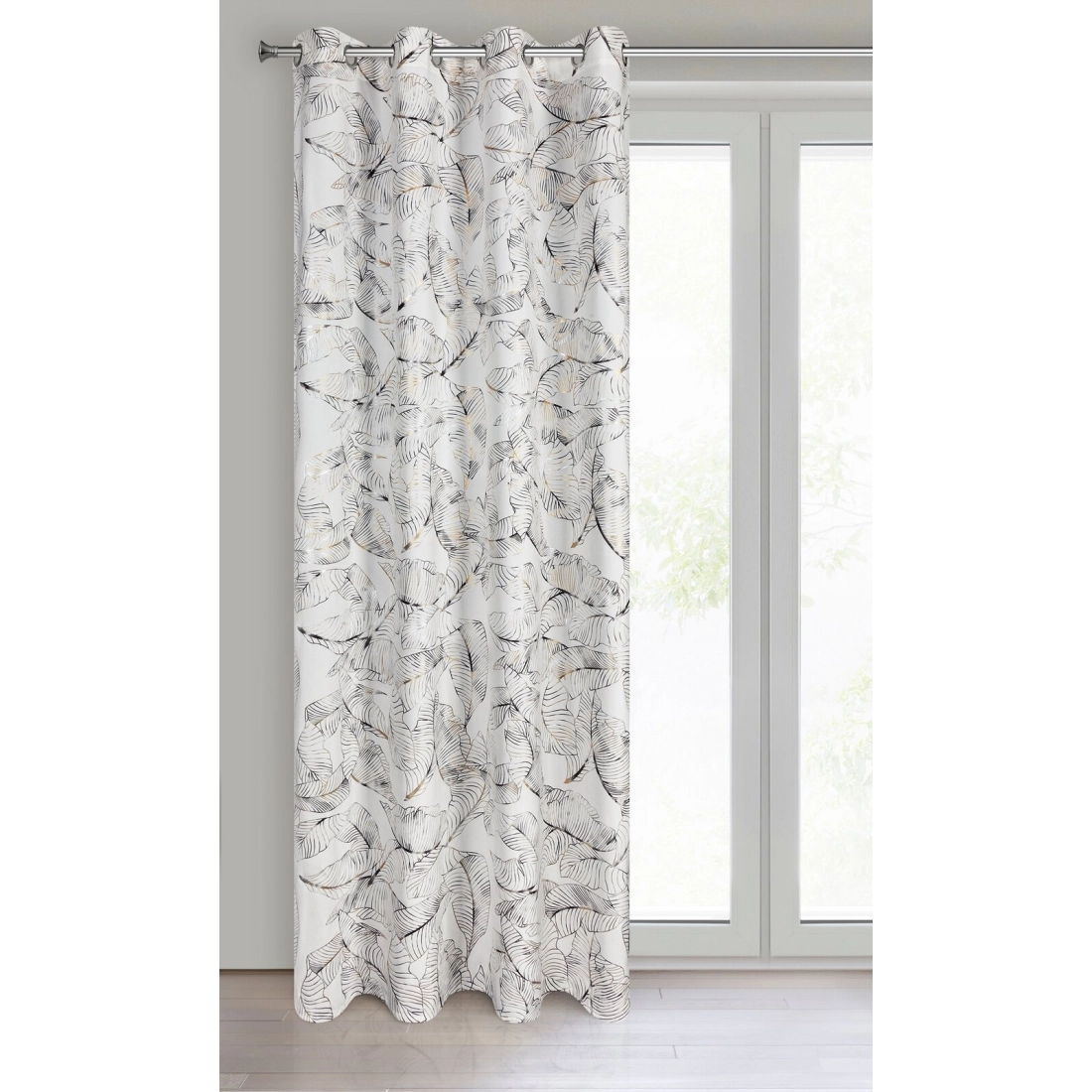 Záves 135x250 cm zamatový bielo šampanský na kovové krúžky ODETA