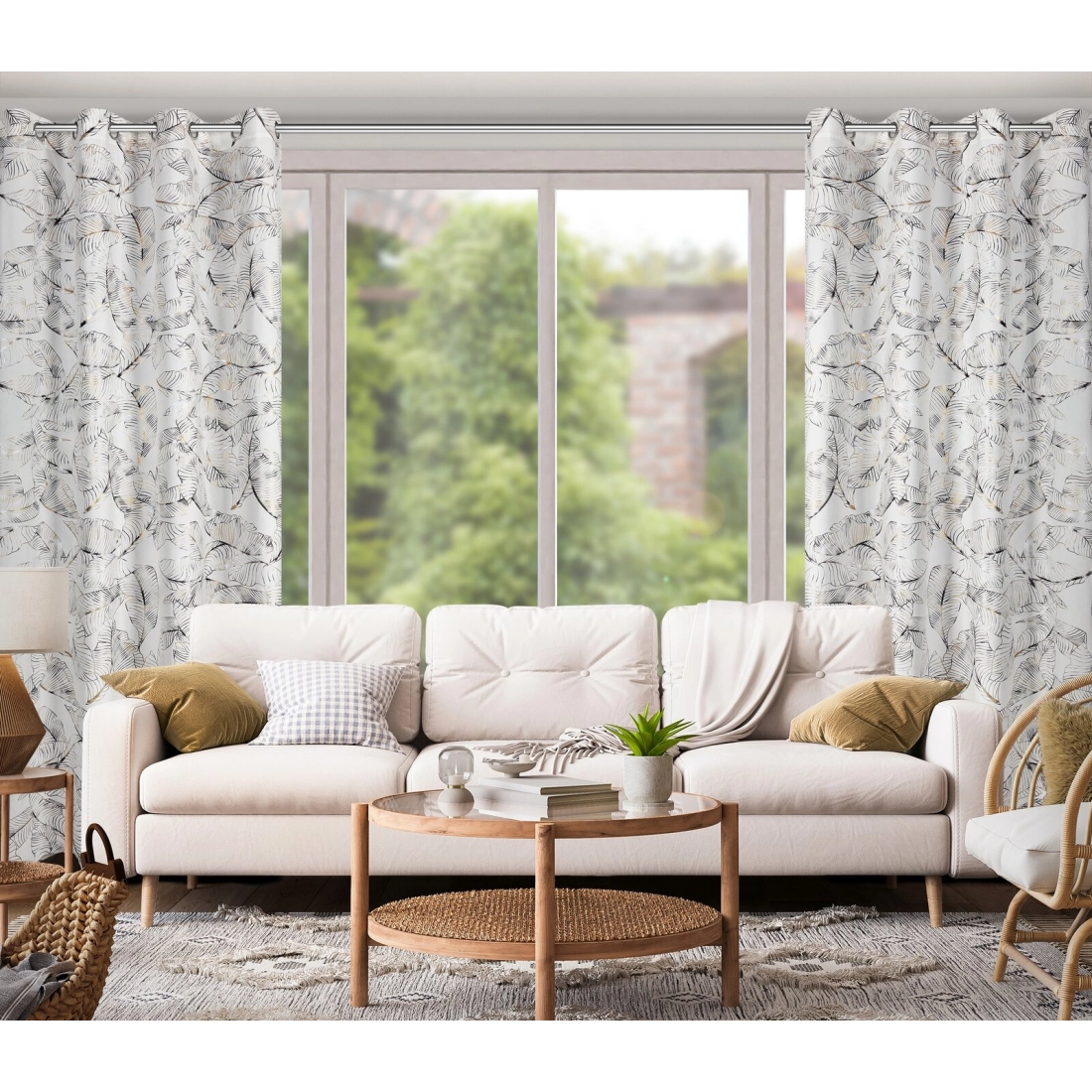 Záves 135x250 cm zamatový bielo šampanský na kovové krúžky ODETA