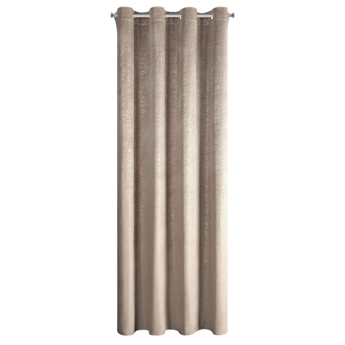 Záves 135x250 cm zamatový hnedo zlatý na kovové krúžky BETHY