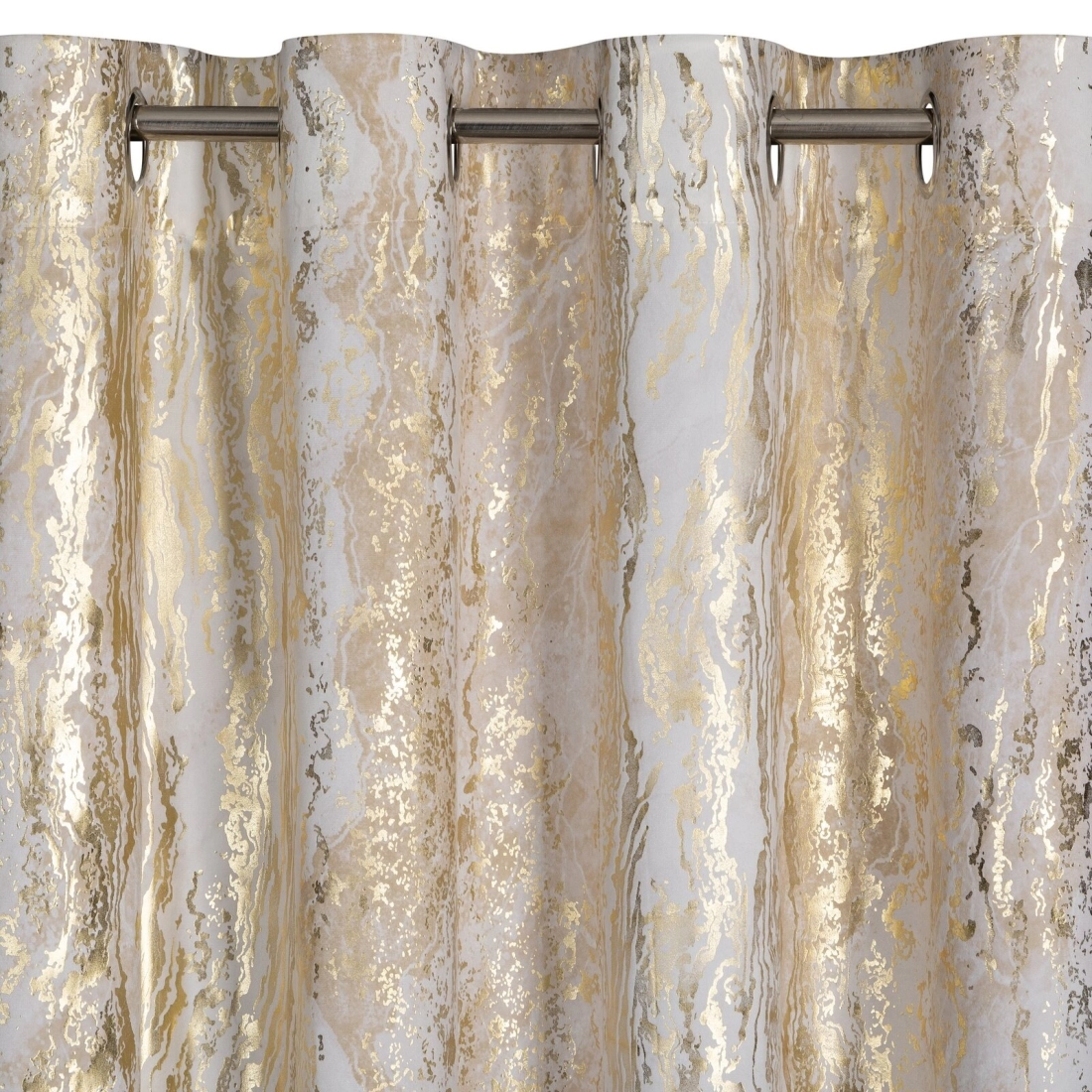 Záves 135x250 cm zamatový krémový šampanský na kovové krúžky SOFI