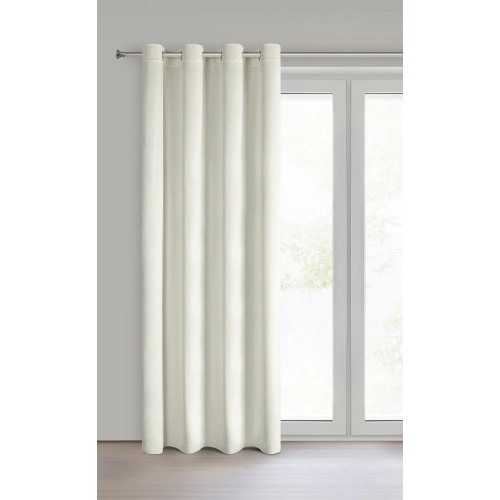 Záves 135x250 cm zamatový krémový zlatý na kovové krúžky BETHY