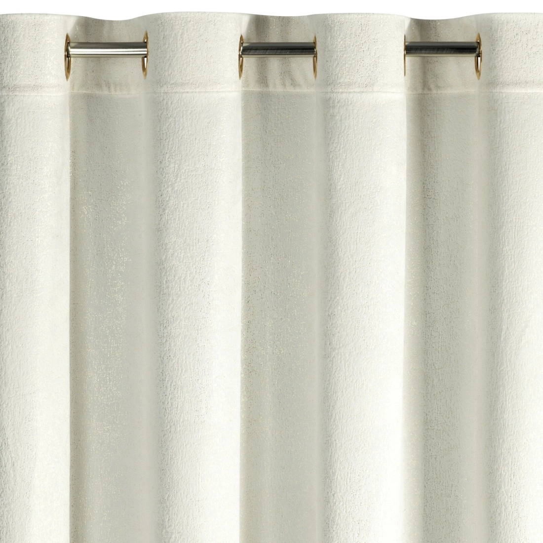 Záves 135x250 cm zamatový krémový zlatý na kovové krúžky BETHY