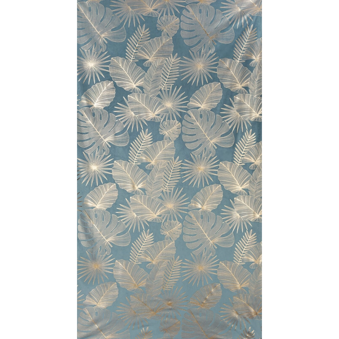 Záves 135x250 cm zamatový modrý a šampanský na kovové krúžky ARIA