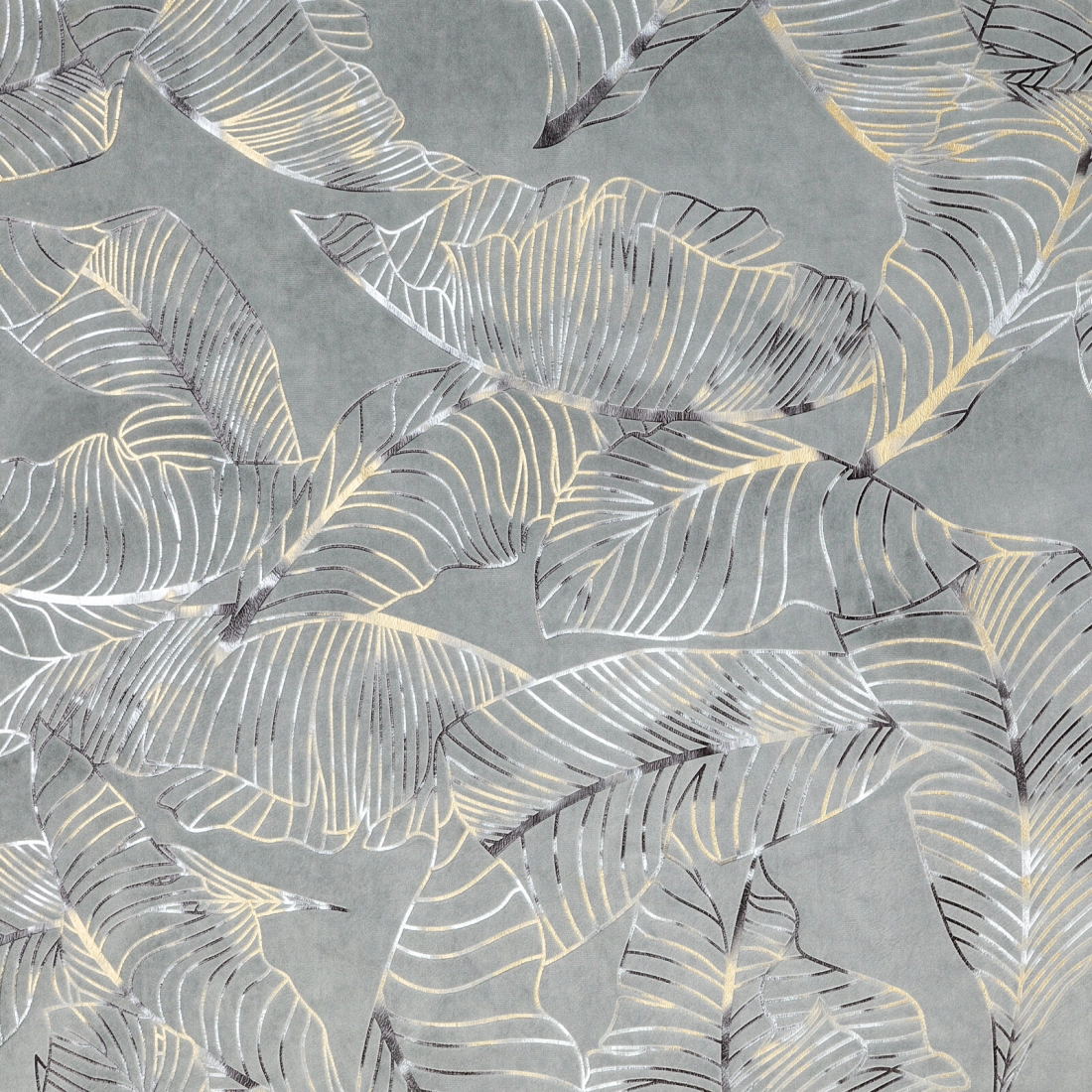 Záves 135x250 cm zamatový oceľový zlatistý na kovové krúžky ODETA