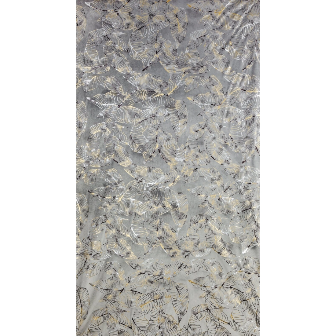 Záves 135x250 cm zamatový oceľový zlatistý na kovové krúžky ODETA