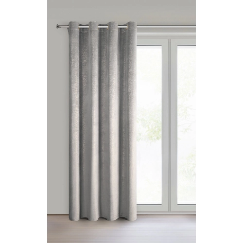 Záves 135x250 cm zamatový strieborno zlatý na kovové krúžky BETHY