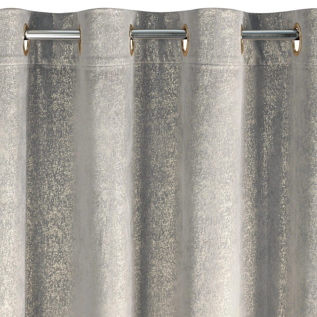 Záves 135x250 cm zamatový strieborno zlatý na kovové krúžky BETHY