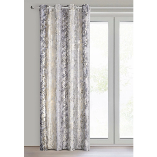 Záves 135x250 cm zamatový strieborný šampanský na kovové krúžky SOFI