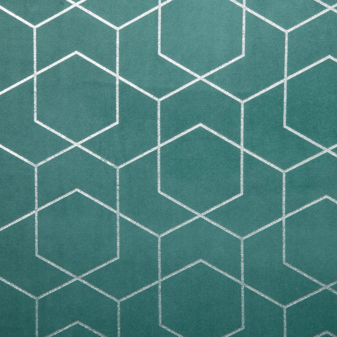 Záves 135x250 cm zamatový tyrkysový strieborný na kovové krúžky MANDI