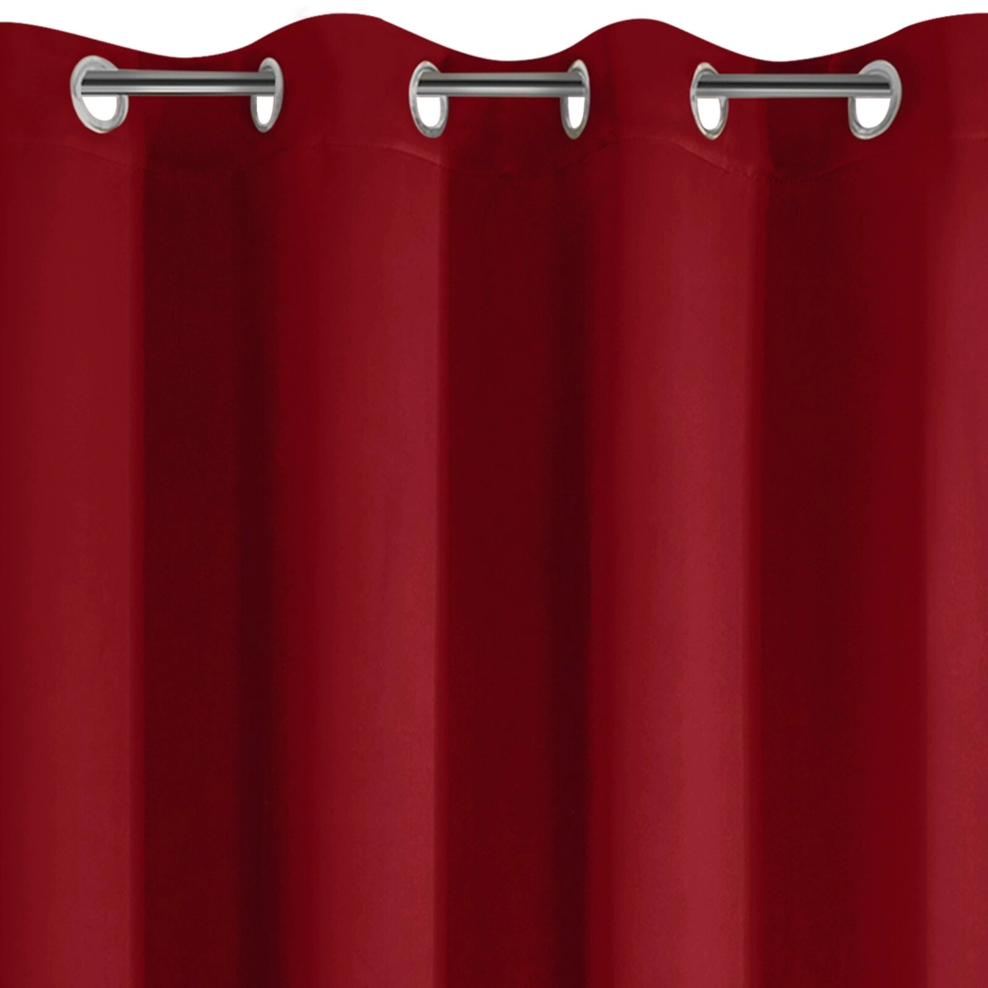 Zatemňovací závěs 135 x 250 cm červený na kovové kroužky BLACKOUT