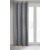 Záves 135x250 cm zatemňovací grafitový so striebornou geometrickou potlačou na kovové krúžky