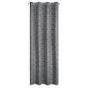 Záves 135x250 cm zatemňovací grafitový so striebornou geometrickou potlačou na kovové krúžky