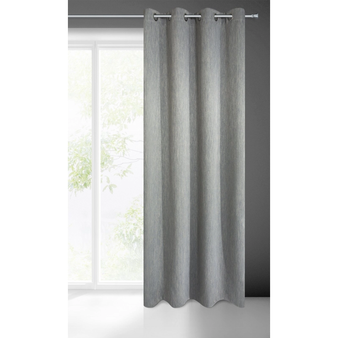 Záves 135x250 cm zatemňovací oceľový na kovové krúžky ROSSIE