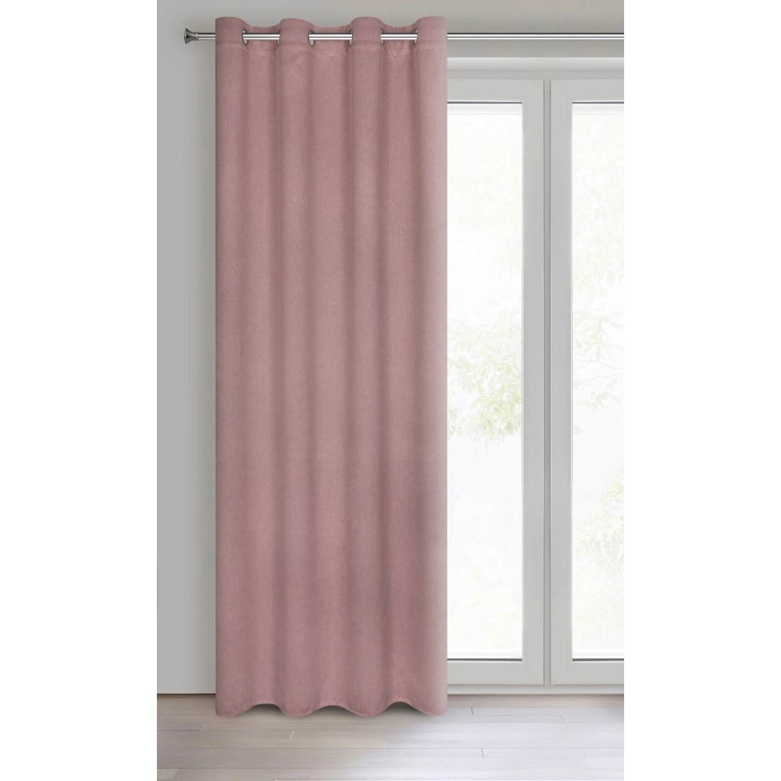 Záves 135x250 cm zatemňovací púdrovoružový na kovové krúžky AMARO