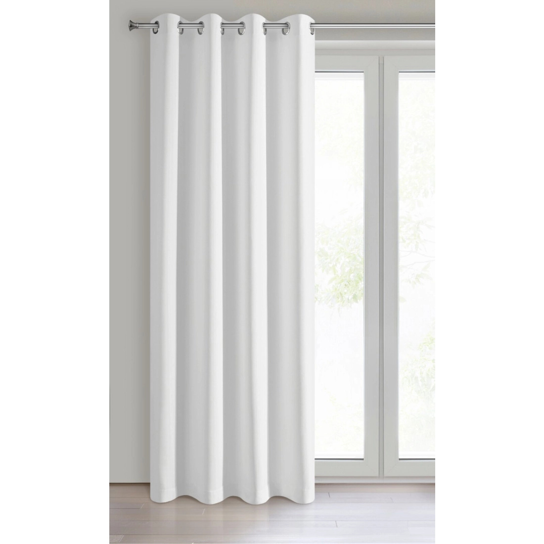 Záves 135x250 cm zatemňujúci biely na kovové krúžky LOGAN