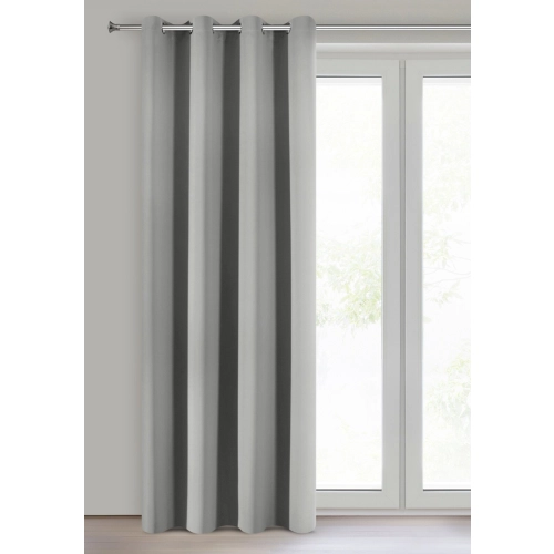 Záves 135x250 cm zatemňujúci matný polyestrer sivý na kovové krúžky ADLEY