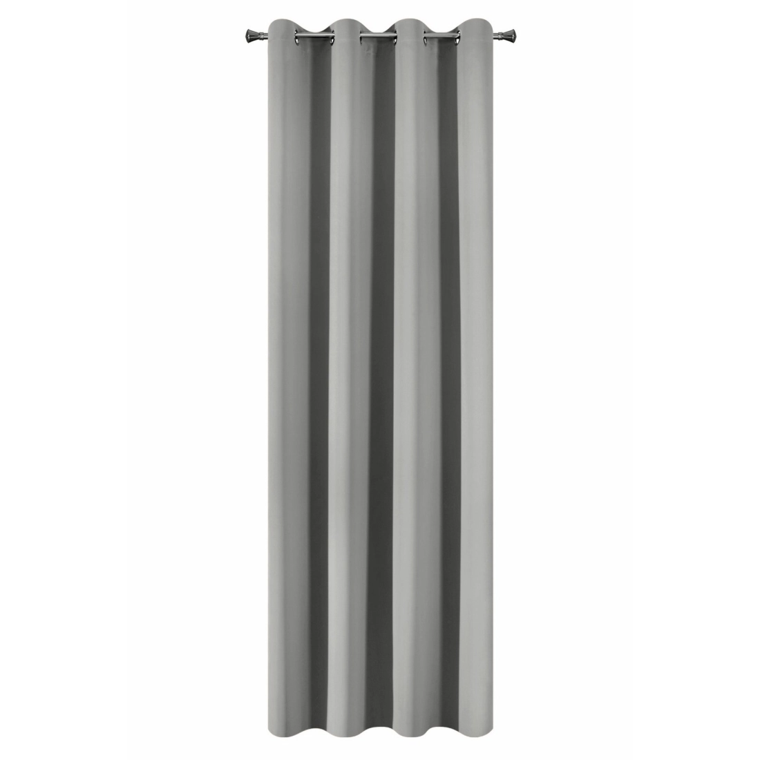 Závěs 135x250 cm zatemňující matný polyester šedý na kovové kroužky ADLEY