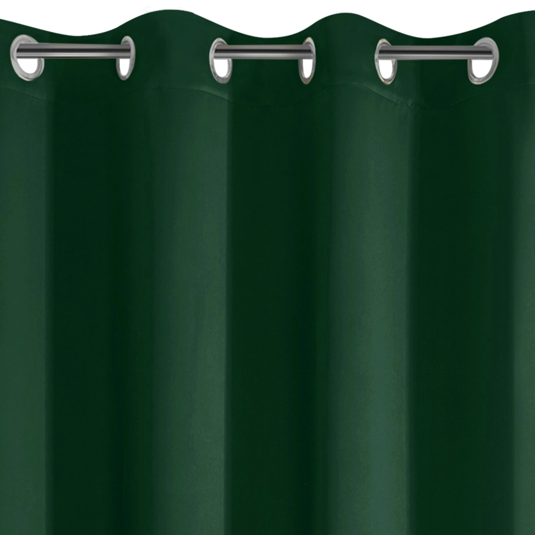 Záves 135x250 cm zatemňujúci matný tmavozelený na kovové krúžky LOGAN