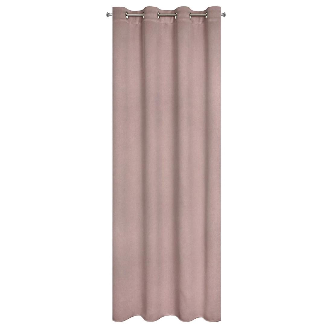 Závěs 135 x 250 cm zatemňovací polyester pudrově růžový na kovových kroužcích CARLO