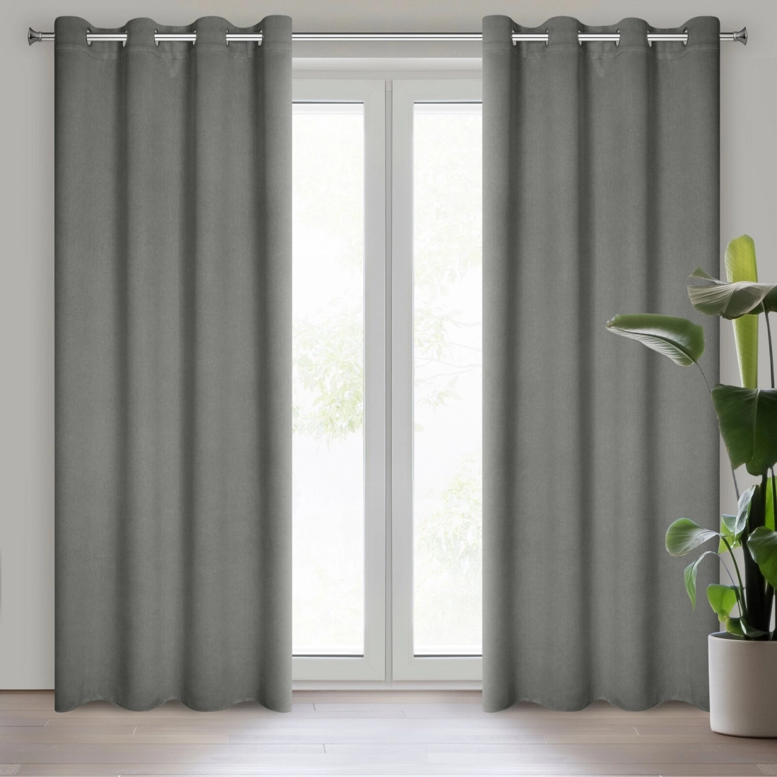 Záves 135x250 cm zatemňujúci sivý na kovové krúžky CARLO