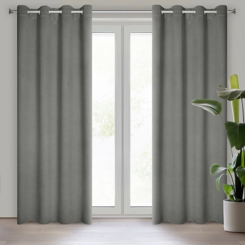 Záves 135x250 cm zatemňujúci sivý na kovové krúžky CARLO