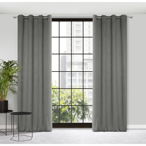 Záves 135x250 cm zatemňujúci sivý na kovové krúžky CARLO