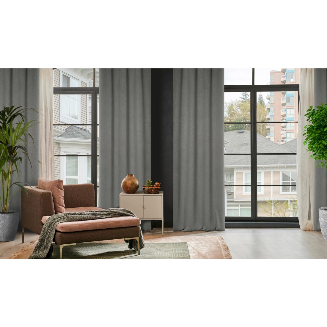 Záves 135x250 cm zatemňujúci sivý na kovové krúžky CARLO