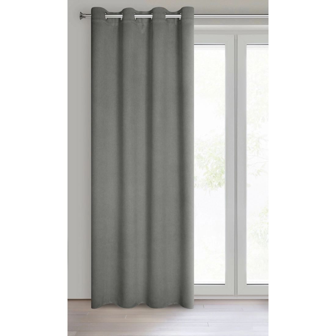 Záves 135x250 cm zatemňujúci sivý na kovové krúžky CARLO