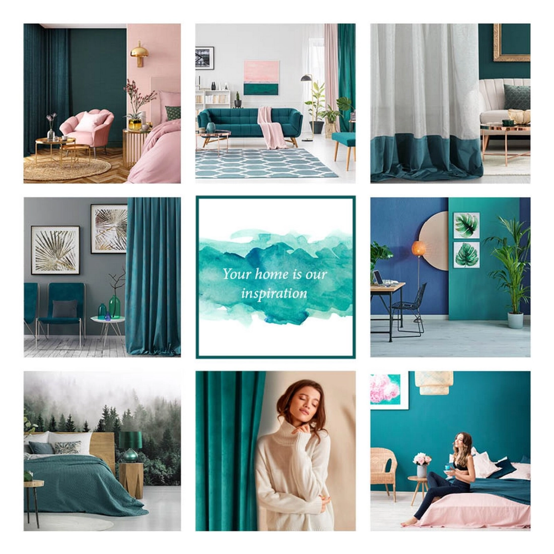 Závěs 135 × 250 cm zatemňovací tmavě tyrkysový na kovových kroužcích CARLO