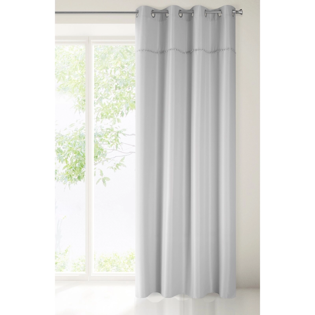 Záves 135x260 cm matný oceľový na kovové krúžky DEFNE