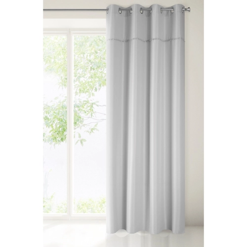 Záves 135x260 cm matný oceľový na kovové krúžky DEFNE