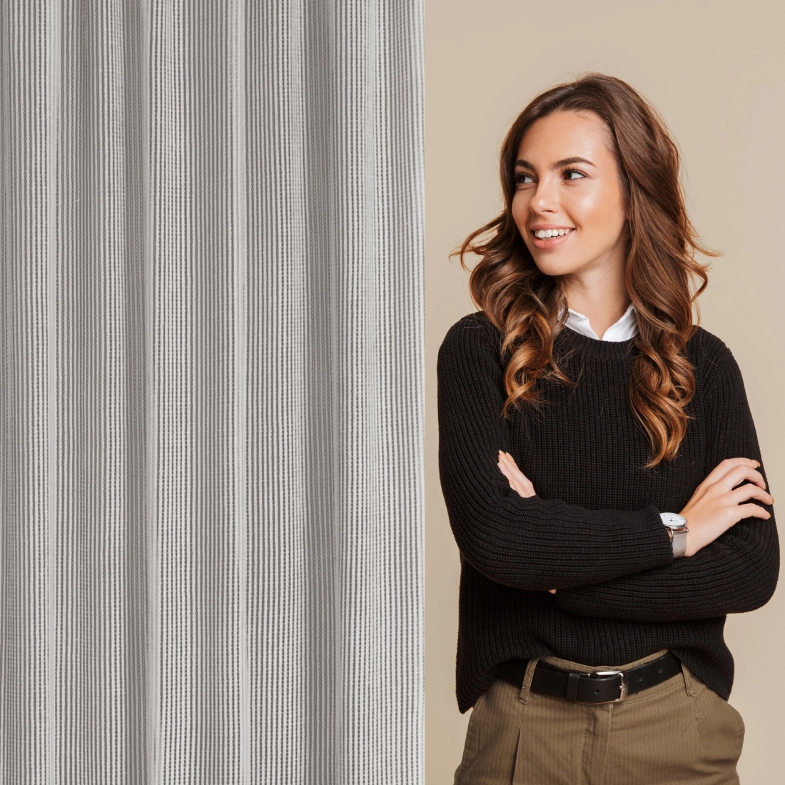 Záves 135x270 cm béžový na riasiacu pásku a tunel REGINA