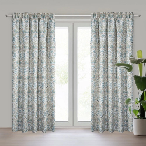 Záves 135x270 cm bielo modrý na riasiacu pásku ASHLEY