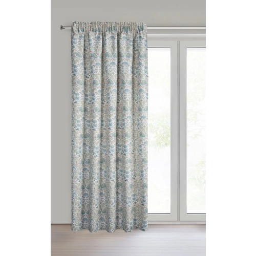 Záves 135x270 cm bielo modrý na riasiacu pásku ASHLEY