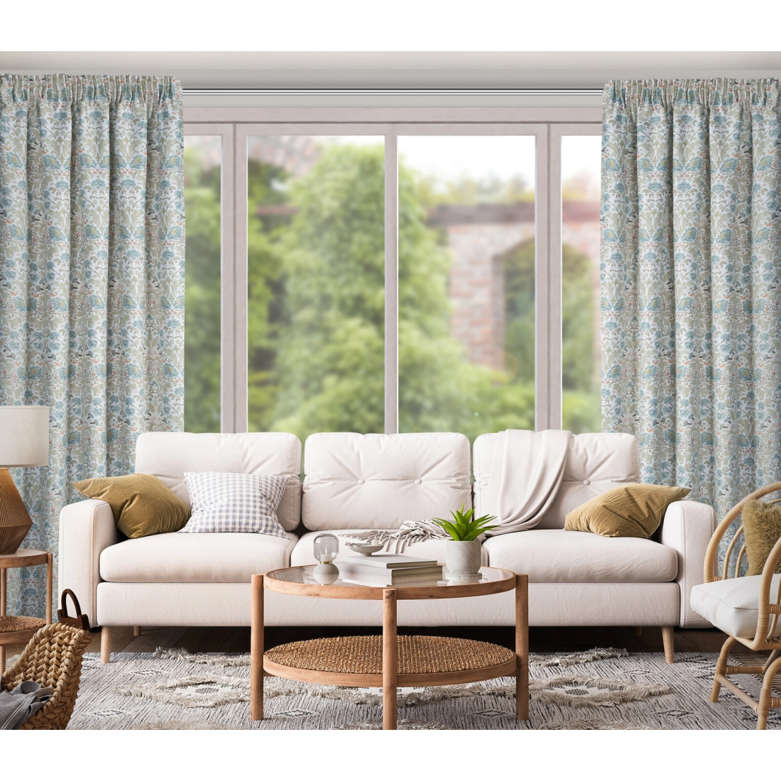 Záves 135x270 cm bielo modrý na riasiacu pásku ASHLEY