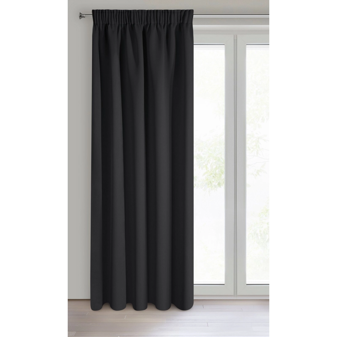 Záves 135x270 cm čierny zatemňujúci na riasiacu pásku LOGAN