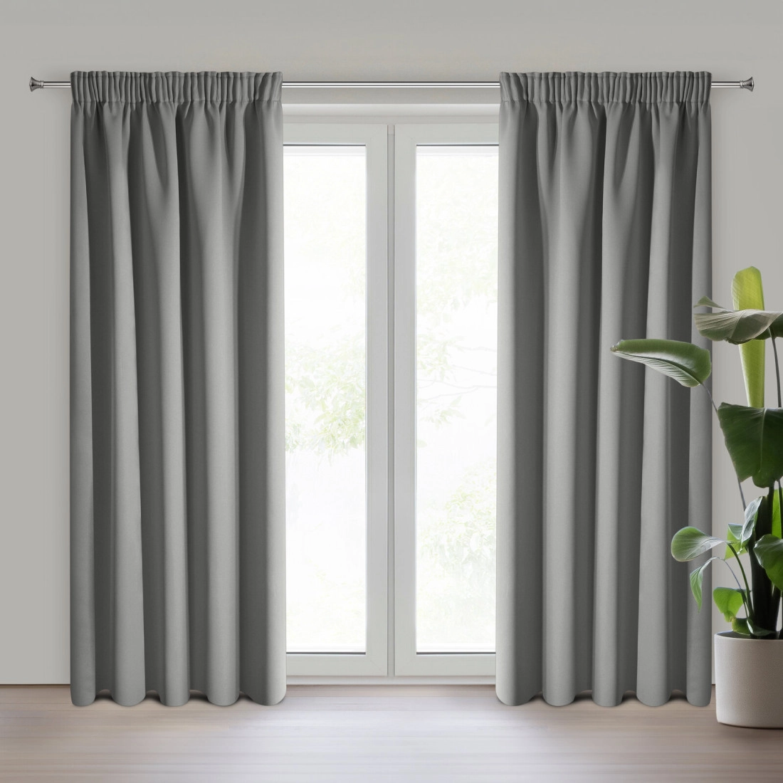 Záves 135x270 cm matný strieborný na riasiacu pásku ADLEY