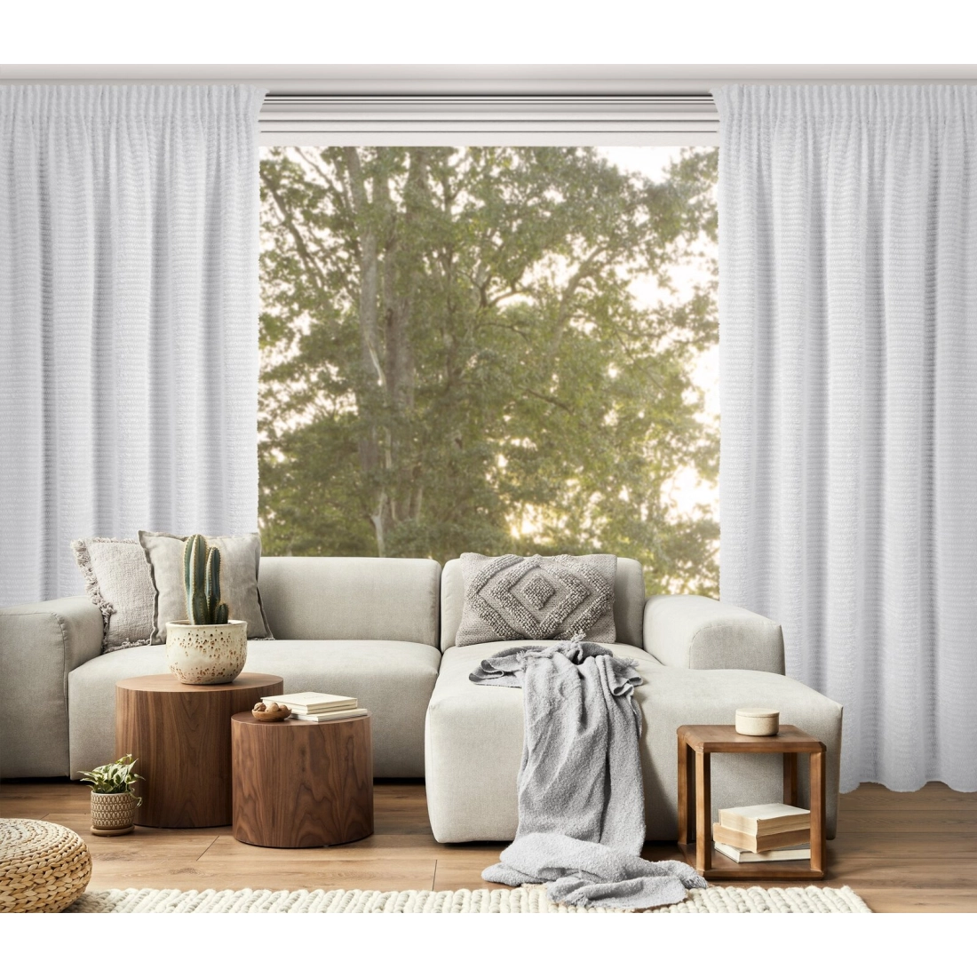 Záves 135x270 cm šifónový biely na riasiacu pásku REINA Eva Minge