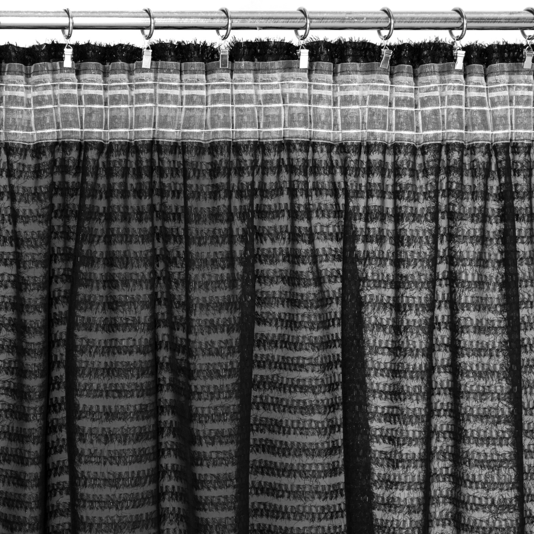 Záves 135x270 cm šifónový čierny na riasiacu pásku REINA Eva Minge