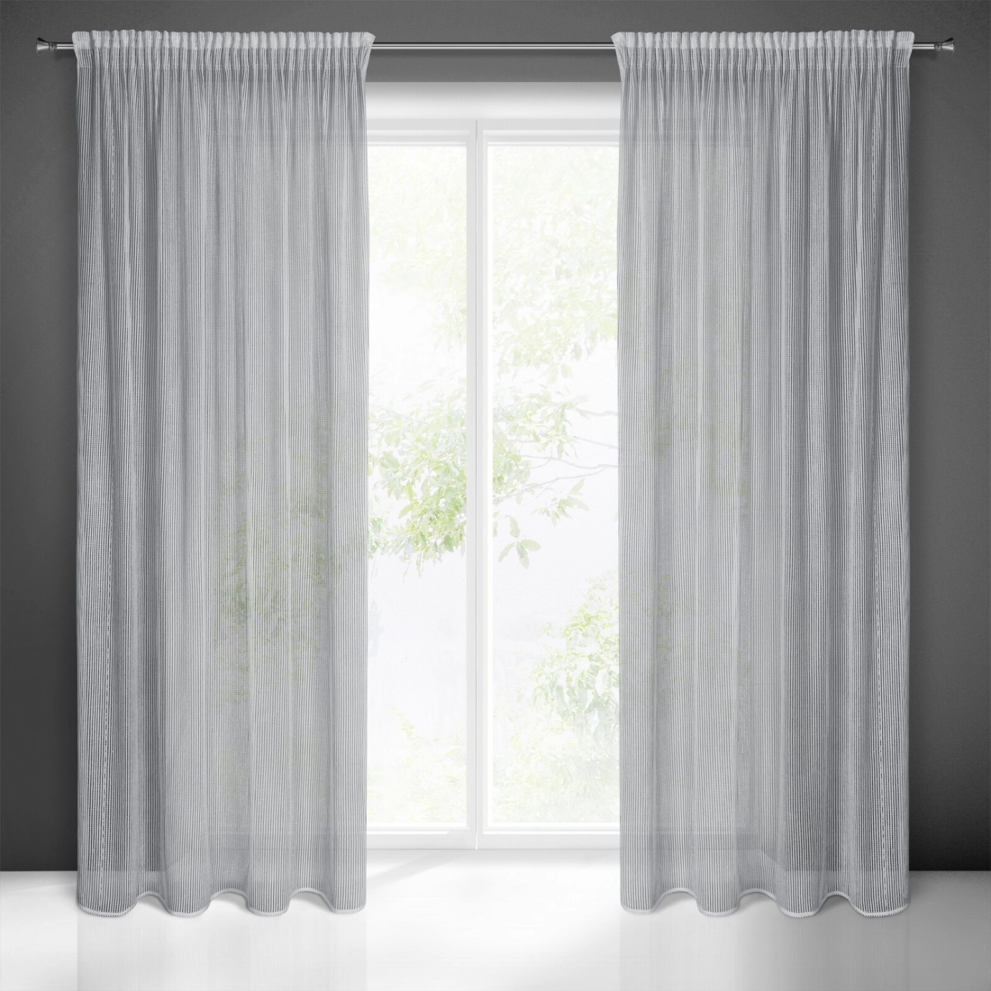 Záves 135x270 cm strieborný na riasiacu pásku REGINA