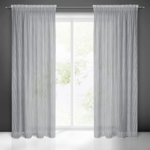 Záves 135x270 cm strieborný na riasiacu pásku REGINA