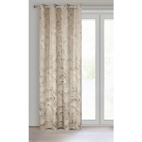 Záves 135x270 cm zamatový béžový šampanský na kovové krúžky DEBRA