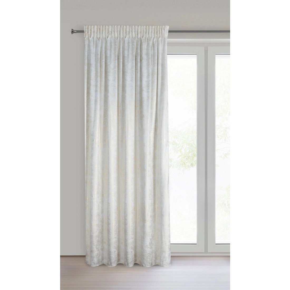 Záves 135x270 cm zamatový bielo šampanský na riasiacu pásku AVENA