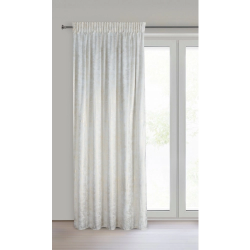Záves 135x270 cm zamatový bielo šampanský na riasiacu pásku AVENA