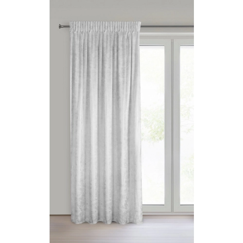 Záves 135x270 cm zamatový bielo strieborný na riasiacu pásku AVENA